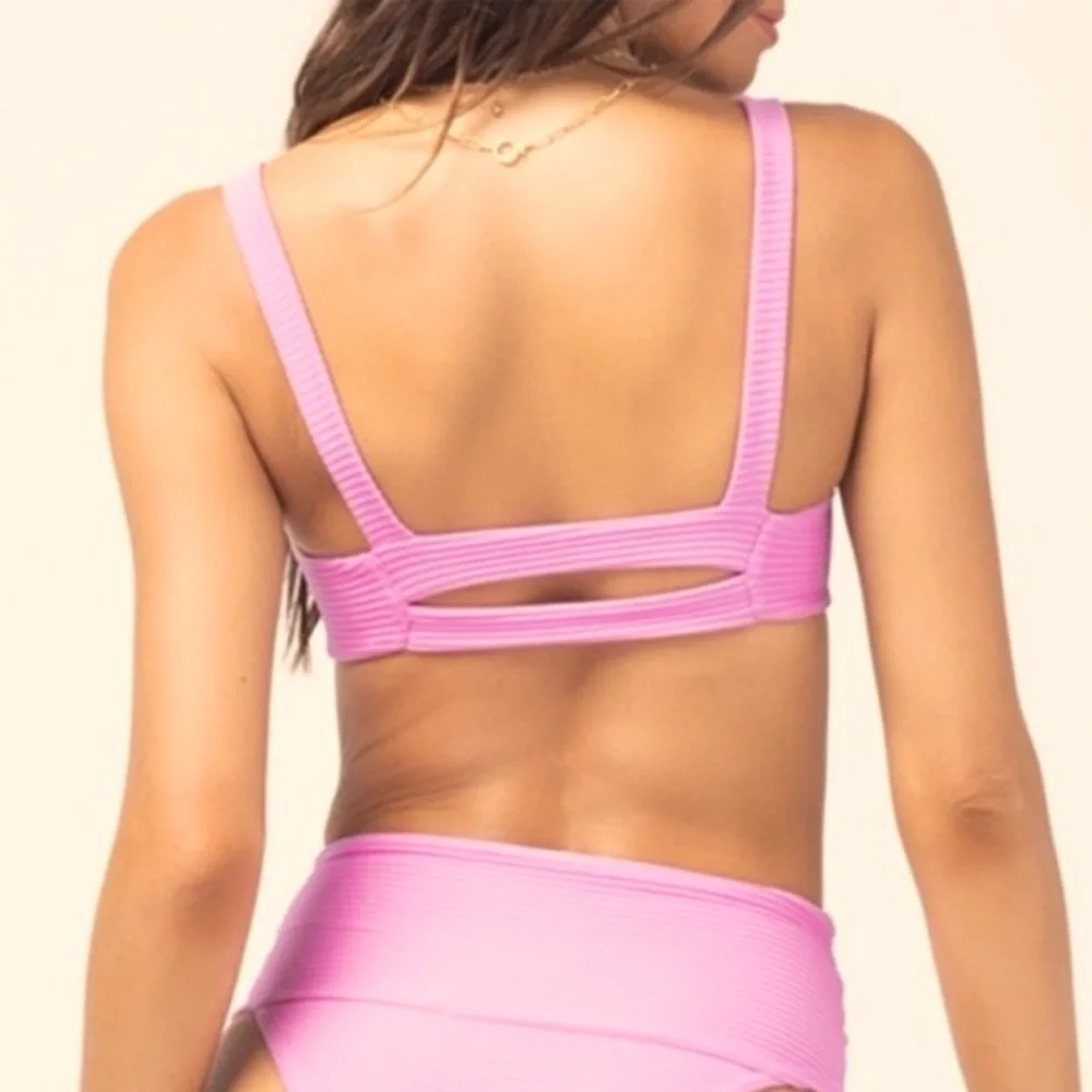 NWT Revolve L*space Jess Bikini Top in Rosebud (Light/Barbie Pink)